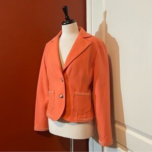 Fillmore Women’s Vintage Orange Wool Blend Stitching Detail‎ Blazer Sport Coat